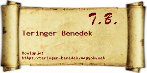 Teringer Benedek névjegykártya